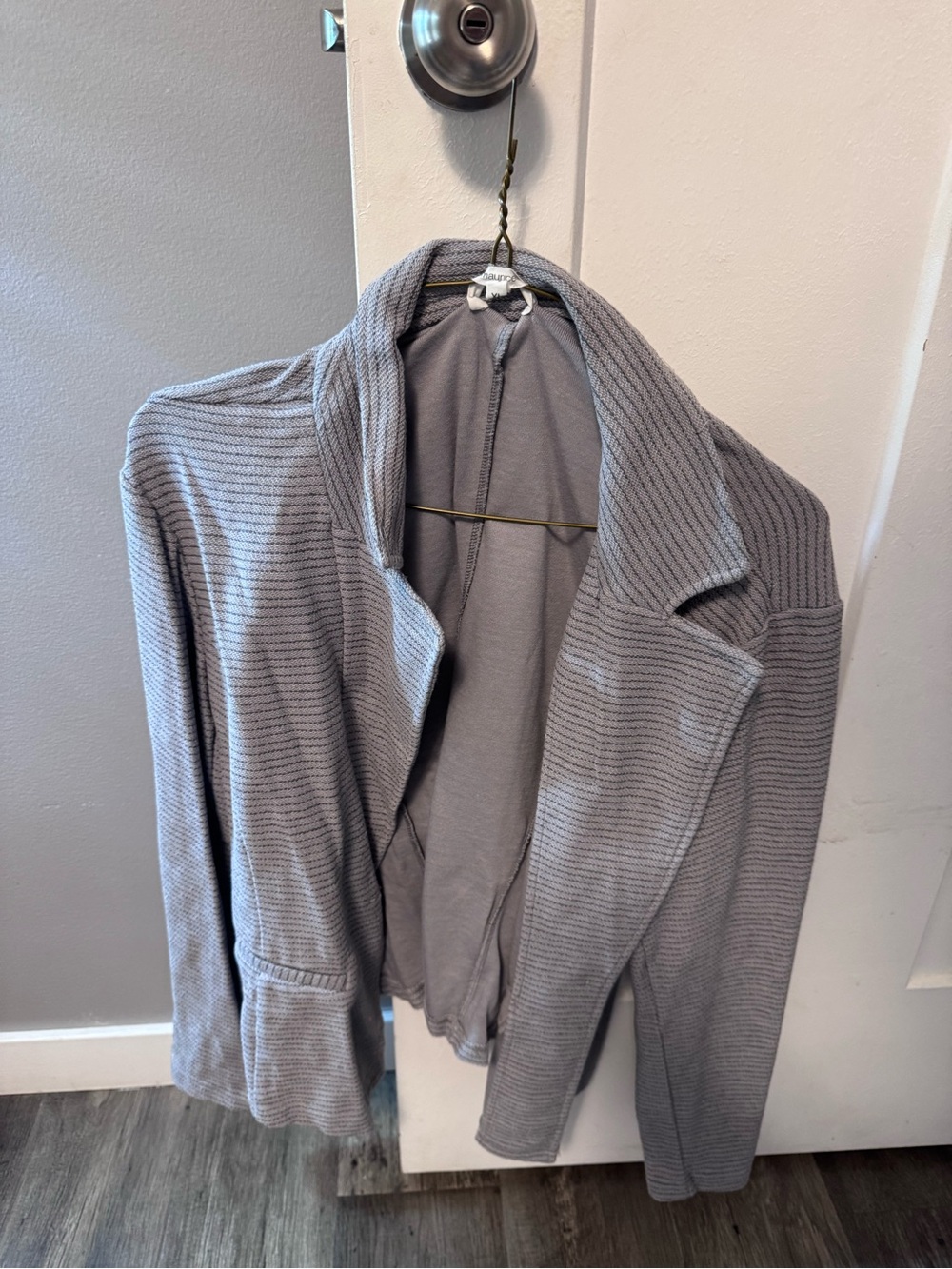 Light Gray Open-Front Women's Cardigan Sweater Similar to Blazer